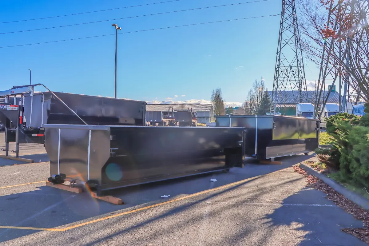 Roll-off dumpster ready for waste disposal at job site for 4 Yard Dumpster Rental in Cresaptown